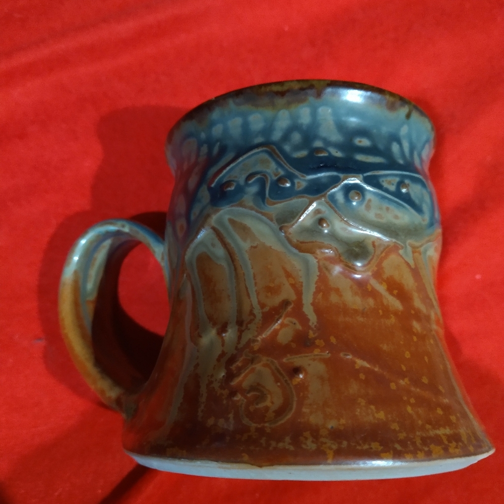 Pottery Coffee Mug Stamped w/ Signature